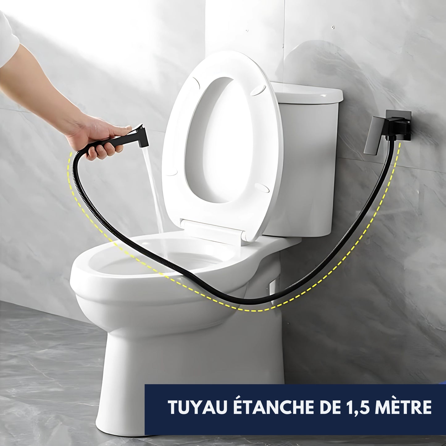 Douchette WC encastrable – Haute pression & mitigeur – Chromé