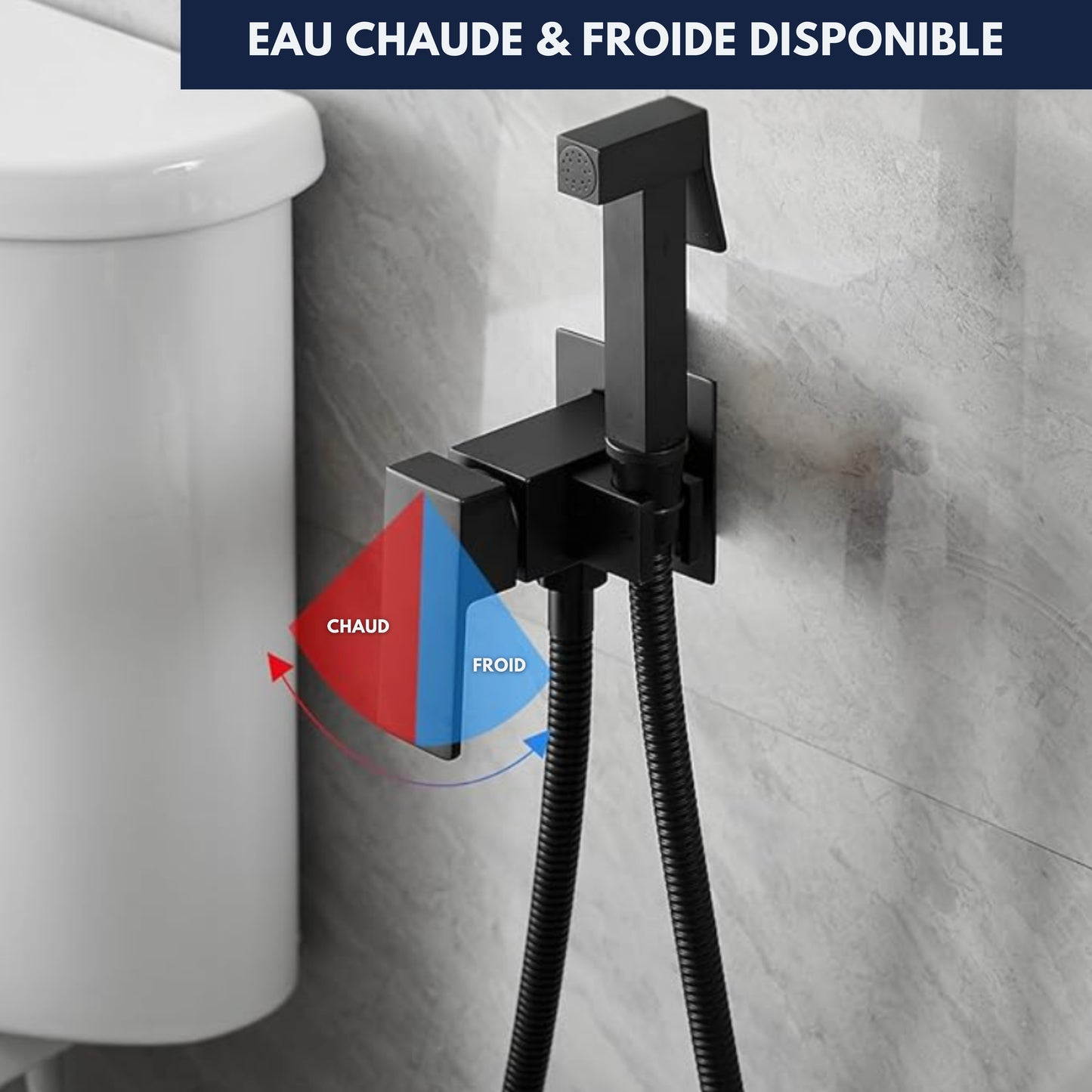 Douchette WC encastrable – Haute pression & mitigeur – Chromé