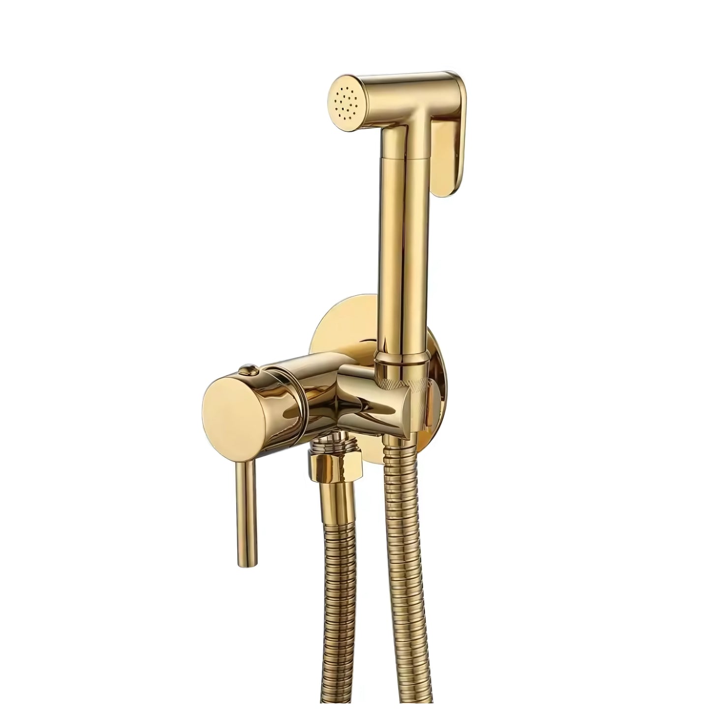 Douchette WC avec robinet d'arrêt – Chromé – Flexible & support inclus